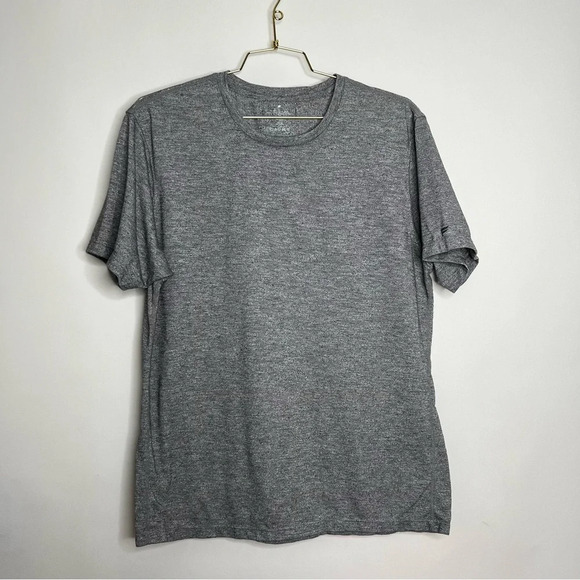 Fabletics The Front Row Tee Size XL Heathered Gray Grey Short Sleeve Comfy - Picture 1 of 9